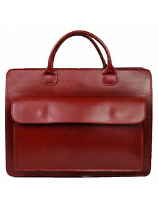 Luksuzna Talijanska torba od prave kože VERA ITALY "Rotir", boja crvena, 30.5x40cm