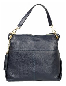 Luksuzna Talijanska torba od prave kože VERA ITALY "Klaudia", boja tamnoplava, 30x34cm