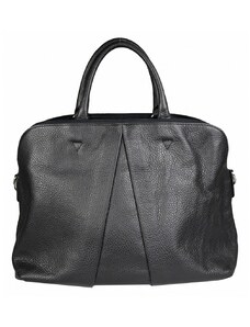 Luksuzna Talijanska torba od prave kože VERA ITALY "Askolia", boja crna, 27x39cm