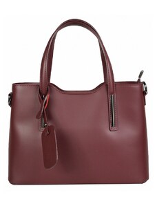 Luksuzna Talijanska torba od prave kože VERA ITALY "Orsan", boja tamnocrvena, 22x30cm