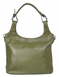 Luksuzna Talijanska torba od prave kože VERA ITALY "Halka", boja tamno zeleno, 27x39cm