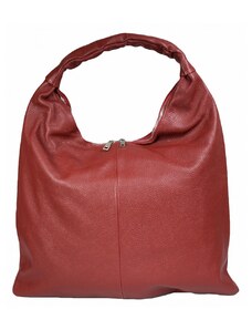 Luksuzna Talijanska torba od prave kože VERA ITALY "Fixina", boja tamnocrvena, 38x47cm