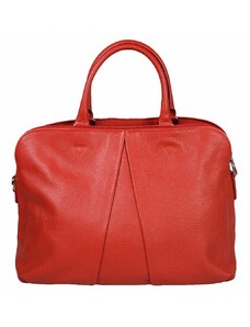 Luksuzna Talijanska torba od prave kože VERA ITALY "Almosta", boja crvena, 27x39cm