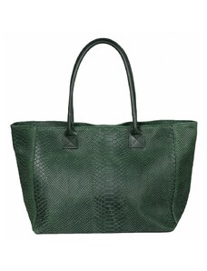 Luksuzna Talijanska torba od prave kože VERA ITALY "Masia", boja tamno zeleno, 28x47cm