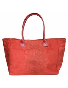 Luksuzna Talijanska torba od prave kože VERA ITALY "Kapola", boja crvena, 28x47cm