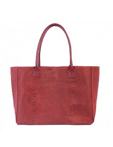 Luksuzna Talijanska torba od prave kože VERA ITALY "Boksana", boja crvena, 28x47cm