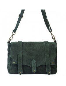 Luksuzna Talijanska torba od prave kože VERA ITALY "Sultana", boja tamno zeleno, 23x28cm