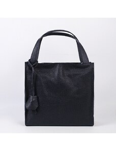 Luksuzna Talijanska torba od prave kože VERA ITALY "Aurela", boja tamnoplava, 32x34cm