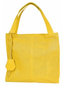 Luksuzna Talijanska torba od prave kože VERA ITALY "Sibila", boja žuta, 32x34cm
