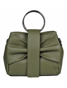 Luksuzna Talijanska torba od prave kože VERA ITALY "Mildred", boja tamno zeleno, 21x29cm