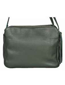 Luksuzna Talijanska torba od prave kože VERA ITALY "Karolyn", boja tamno zeleno, 18,5x23cm