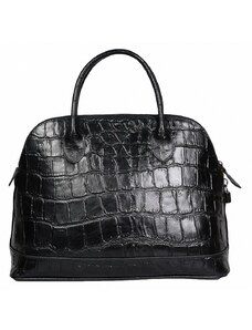 Luksuzna Talijanska torba od prave kože VERA ITALY "Bryneta", boja crna, 30x43cm