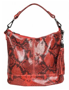 Luksuzna Talijanska torba od prave kože VERA ITALY "Batina", boja crvena, 25x28cm