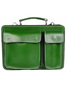 Luksuzna Talijanska torba od prave kože VERA ITALY "Kris", boja zelena, 23x29cm