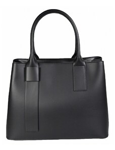 Luksuzna Talijanska torba od prave kože VERA ITALY "Pettala", boja crna, 25.5x33cm