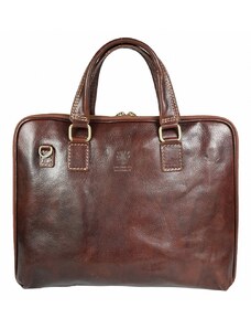 Luksuzna Talijanska torba od prave kože VERA ITALY "Eduarda", boja čokolada, 30x39cm