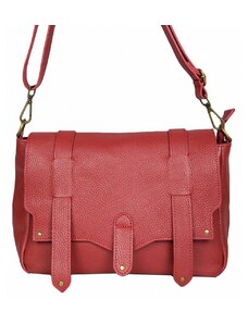 Luksuzna Talijanska torba od prave kože VERA ITALY "Omega", boja crvena, 23x28cm