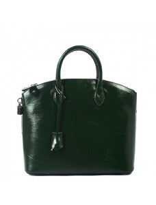 Luksuzna Talijanska torba od prave kože VERA ITALY "Katlena", boja zelena, 28x37cm