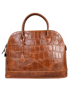 Luksuzna Talijanska torba od prave kože VERA ITALY "Pumba", boja konjak, 30x43cm