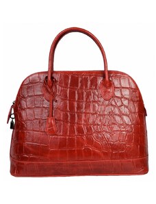 Luksuzna Talijanska torba od prave kože VERA ITALY "Bolgrada", boja crvena, 30x43cm
