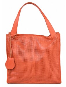 Luksuzna Talijanska torba od prave kože VERA ITALY "Emelina", boja narančasta, 32x34cm