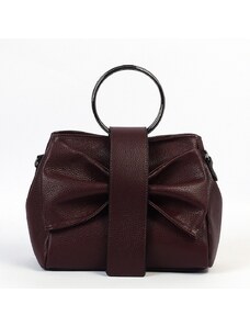 Luksuzna Talijanska torba od prave kože VERA ITALY "Heminguea", boja tamnocrvena, 21x29cm