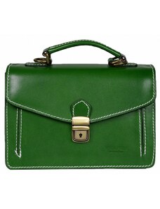 Luksuzna Talijanska torba od prave kože VERA ITALY "Jeino", boja zelena, 18x24.5cm