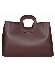 Luksuzna Talijanska torba od prave kože VERA ITALY "Zadella", boja tamnocrvena, 27x33cm