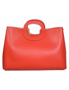 Luksuzna Talijanska torba od prave kože VERA ITALY "Badella", boja crvena, 27x33cm