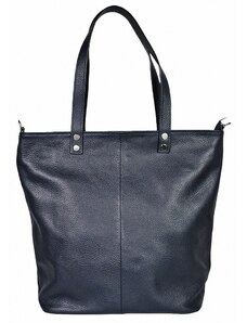 Luksuzna Talijanska torba od prave kože VERA ITALY "Lanzita", boja tamnoplava, 34x39cm