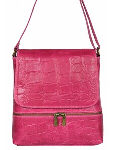 Luksuzna Talijanska torba od prave kože VERA ITALY "Cirra", boja fuksija, 27x28cm