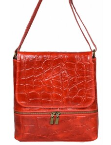 Luksuzna Talijanska torba od prave kože VERA ITALY "Alonza", boja crvena, 27x28cm