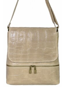 Luksuzna Talijanska torba od prave kože VERA ITALY "Esta", boja taupe, 27x28cm