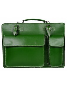 Luksuzna Talijanska torba od prave kože VERA ITALY "Peridot", boja zelena, 30x40cm