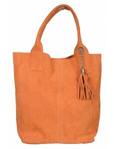 Luksuzna Talijanska torba od prave kože VERA ITALY "Aragona", boja narančasta, 35x38cm