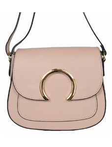 Luksuzna Talijanska torba od prave kože VERA ITALY "Tenricia", boja puderasto ružičasta, 20x24cm