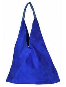 Luksuzna Talijanska torba od prave kože VERA ITALY "Kamina", boja kraljevski plava, 35x45cm
