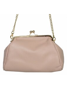 Luksuzna Talijanska torba od prave kože VERA ITALY "Stasia", boja puderasto ružičasta, 18x24cm