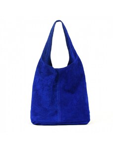 Luksuzna Talijanska torba od prave kože VERA ITALY "Chavela", boja kraljevski plava, 32x35cm