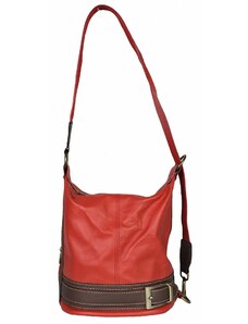 Luksuzna Talijanska torba od prave kože VERA ITALY "Vincheta", boja crvena, 25x26cm