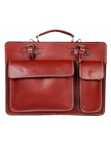 Luksuzna Talijanska torba od prave kože VERA ITALY "Jery", boja crvena, 30x40cm