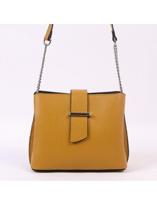Luksuzna Talijanska torba od prave kože VERA ITALY "Capra", boja senf, 17.5x23cm