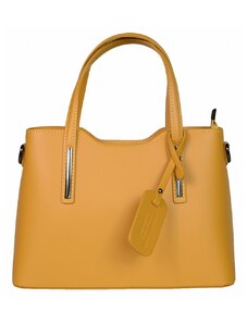 Luksuzna Talijanska torba od prave kože VERA ITALY "Zanea", boja senf, 22x30cm