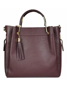 Luksuzna Talijanska torba od prave kože VERA ITALY "Groya", boja tamnocrvena, 31x32cm