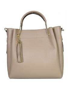 Luksuzna Talijanska torba od prave kože VERA ITALY "Breya", boja taupe, 31x32cm