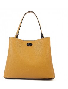 Luksuzna Talijanska torba od prave kože VERA ITALY "Pandora", boja senf, 28x28cm