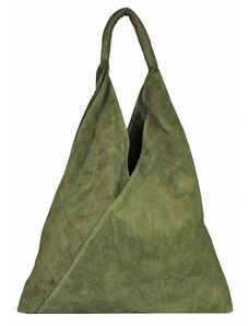 Luksuzna Talijanska torba od prave kože VERA ITALY "Albina", boja tamno zeleno, 35x45cm