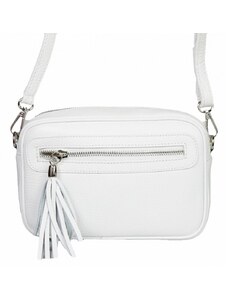 Luksuzna Talijanska torba od prave kože VERA ITALY "Ksenia", boja bijela, 14x22cm