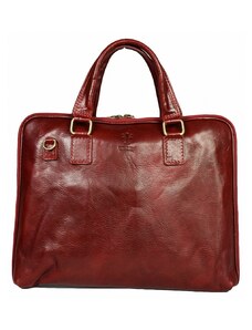 Luksuzna Talijanska torba od prave kože VERA ITALY "Solomia", boja crvena, 30x39cm