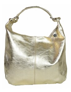 Luksuzna Talijanska torba od prave kože VERA ITALY "Zabosta", boja zlatni, 35x45cm